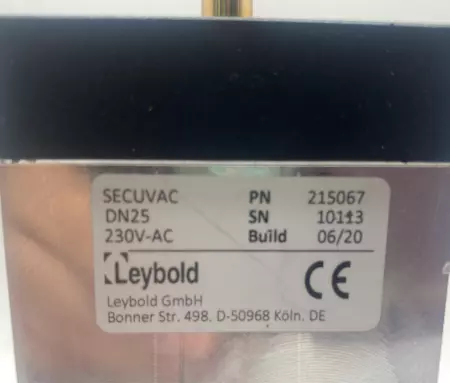 Leybold 215067 Right Angle Valve 