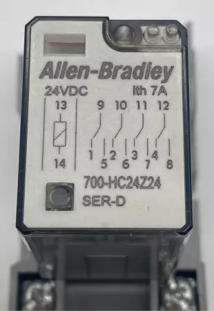 Allen-Bradley 700-HC24Z24 SER.D Miniature Relay 24VDC 7A W/700-HN128 Socket 