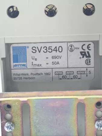 Rittal SV3540 Busbar Component 50A 690VAC 