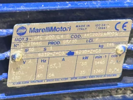 Marelli Motori A4C-200-L4-6 AC Motor, 35kW 