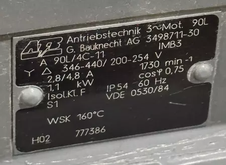 Antriebstechnik 90L/4C-11 AC Motor, 1.1kW 