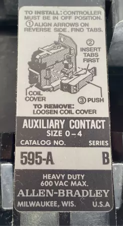Allen-Bradley 500-D0D930 SER.A Size 3 Contactor, 600VAC 90A 120VAC Coil 