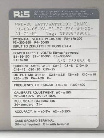 RIS WWH-20 Current Transducer 