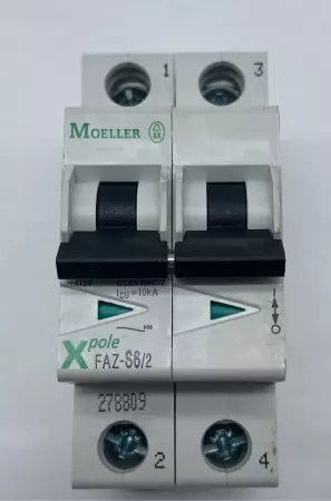 Moeller FAZ-S6/2 2-Pole Circuit Breaker, 480Y/277VAC 6Amp 