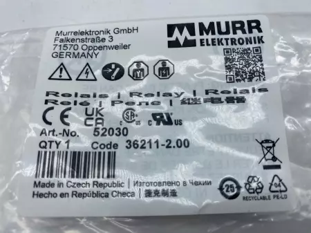 Murrelektronik 52030 Interface Relay, Input 110V 4mA Output 6A 250V 
