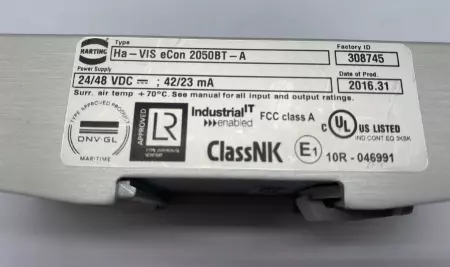 Harting HA-VIS ECON 2050BT-A Ethernet Switch, 24/48VDC 42/23MA 