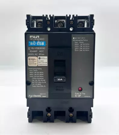 Fuji Electric BU-ESB3030 3-Pole Circuit Breaker, 600VAC 30Amp 