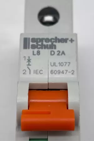 Sprecher+Schuh L8-2/1/D SER.B 1-Pole Circuit Breaker, 277V 2Amp 