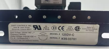 Dart Controls 125DV-C Motor Speed Controller 