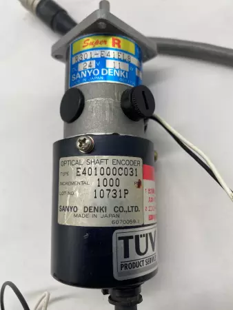 Sanyo Denki E401000C031 Optical Shaft Encoder W/R301-E41EL8 Motor 