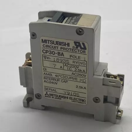 Mitsubishi Electric CP30-BA 7A Circuit Protector, 250V 7Amp 1-Pole 