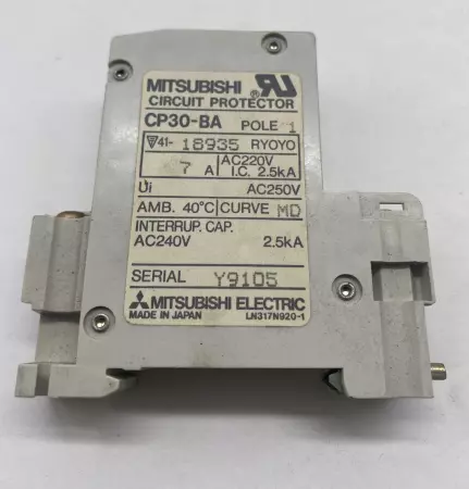 Mitsubishi Electric CP30-BA 7A Circuit Protector, 250V 7Amp 1-Pole 