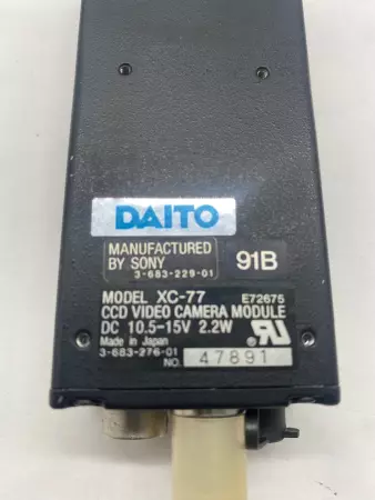 Sony XC-77 Daito CCD Video Camera Module, 10.5-15VDC 2.2W 