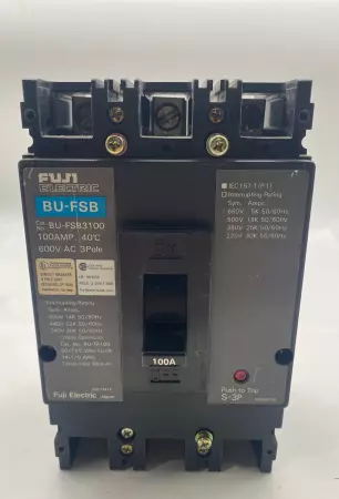 Fuji Electric BU-FSB3100 3-Pole Circuit Breaker, 600VAC 100Amp 