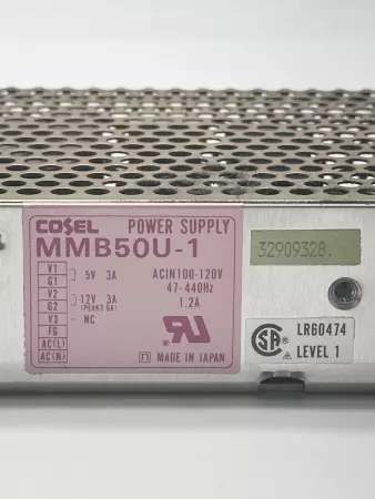 Cosel MMB50U-1 Power Supply, 5-12VDC 3Amp 