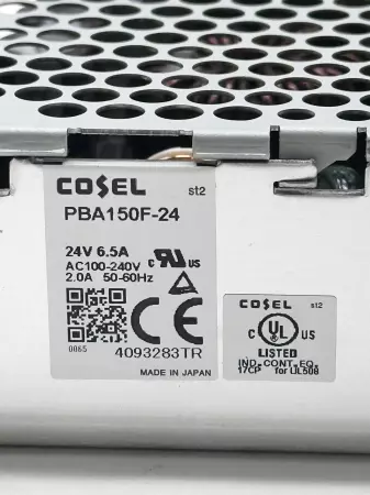 Cosel PBA150F-24 Power Supply, 24VDC 6.5Amp 