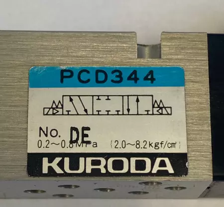 Parker Kuroda PCD344 Dual Pneumatic Solenoid Valves on Manifold 