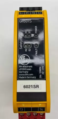 IFM G1501S Safety Relay, In 24VDC Out 250VAC 24VDC 10A 