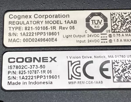 Cognex IS7802C-373-50 IN-SIGHT Vision Sensor Camera 