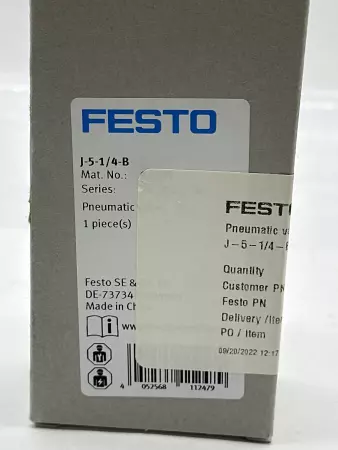 Festo J-5-1/4-B Pneumatic Valve 