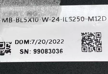 Metaphase Tech. MB BL5X10-W-24-ILS250-M12D High Brightness Light Panel 24VDC 3A 