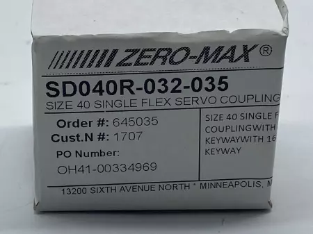 Zero-Max SD040R-032-035 Single Flex Servo Coupling, Size 40 15mm Bore 