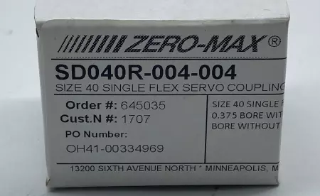 Zero-Max SD040R-004-004 Single Flex Servo Coupling, Size 40  0.375