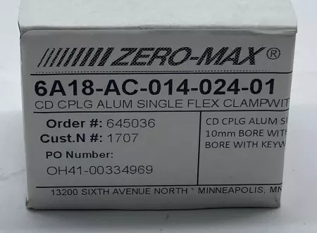 Zero-Max 6A18-AC-014-024-01 Alum Single Flex Clamp 15mm Bore 