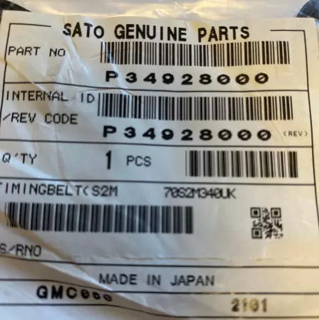 Sato P34928000 Timing Belt 340 mm Gear Box for S84/S86NX & S84/S86 
