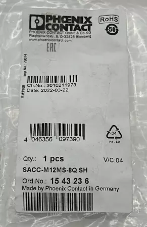 Phoenix Contact SACC-M12MS-8Q SH Data Connector 