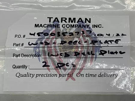 Tarman Machine Co. 00786003 Web Deel Plate Lot of 2