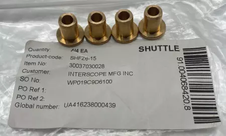 Misumi SHFZ6-15 Shouldered Bronze Bushing 15mm Lot of 4