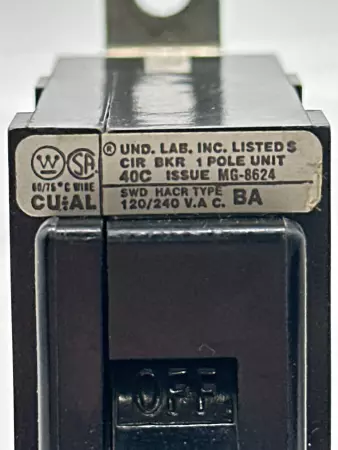 Westinghouse MG-8624 1-Pole Circuit Breaker 120-240V 15Amp 