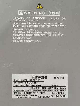 Hitachi L300P-900HFU2 Inverter 125HP 