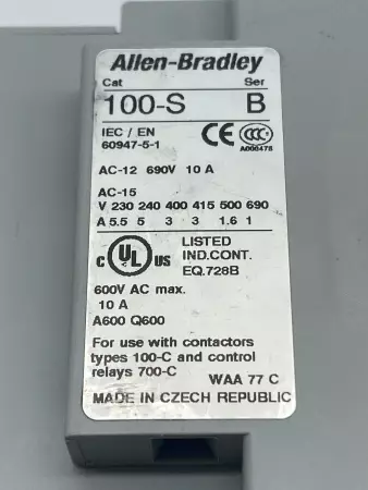 Allen-Bradley 100S-C37EJ14BC SER.C Safety Contactor Assy, 600VAC 60A, 24VDC 