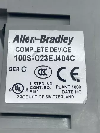Allen-Bradley 100S-C23EJ404C SER.C Contactor, 600VAC 23A, 24VDC Coil 