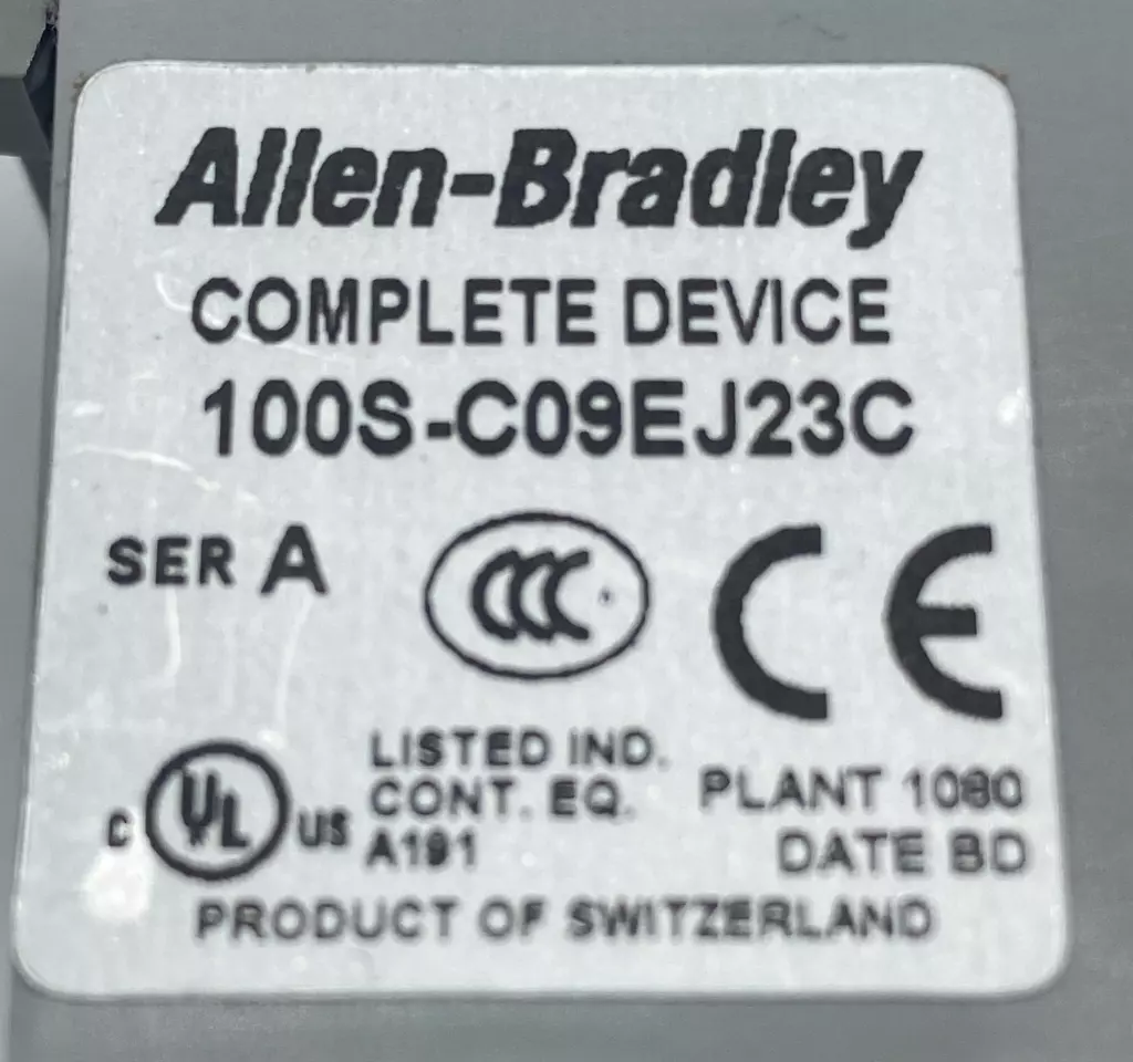 Allen-Bradley 100S-C09EJ23C SER.A Contactor, 600VAC 9A, 24VDC Coil 