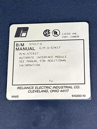 Reliance Electric 57417-K Automate Interface Module 