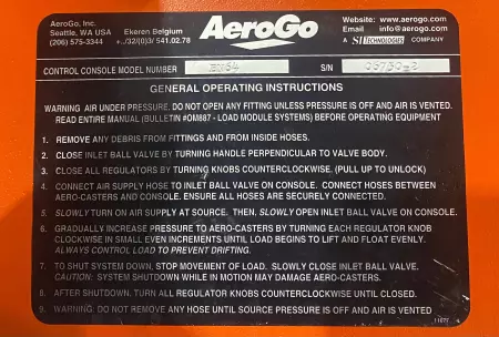 AeroGo COMPLETE KIT Air Caster Rigging and Load Module System 