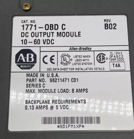 Allen Bradley 1771-OBD Output Module SER. C 