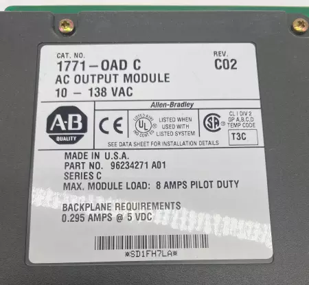 Allen-Bradley 1771-OAD SER.C AC Output Module 10-138VAC 