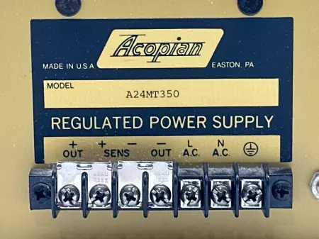 Acopian A24MT350 Power Supply, In 105-125VAC Out 24VDC 3.5Amp 