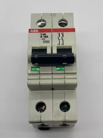 ABB S282 K16A 2-Pole Circuit Breaker, 277/480VAC 16Amp 