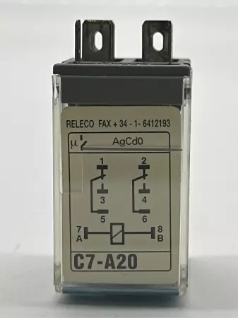 Releco C7-A20 Ice Cube Power Relay 10A/240VAC 10A/30VDC DPDT 8-Pin 