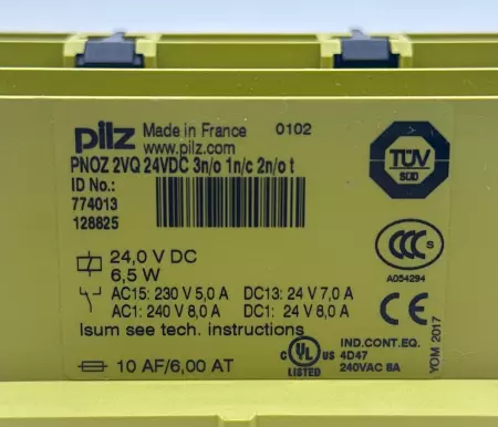 Pilz PNOZ2VQ 24VDC Safety Relay 24VDC, 240VAC/24VDC 8A 