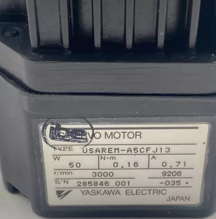 Yaskawa USAREM-A5CFJ13 Servo Motor, 50W 0.71A 