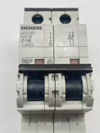 Siemens 5SY5216-7 2-Pole Circuit Breaker, 480/277VAC 16Amp 