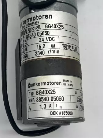 Dunkermotoren BG40X25 Gearmotor 24VDC 1.3A/Gearbox Ratio 6.2:1 