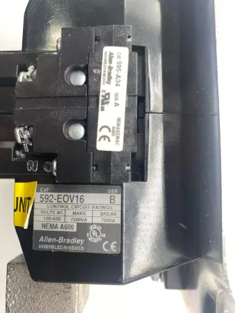 Allen-Bradley 592-E0V16 SER.B Overload Relay 165Amp, 120-600VAC 