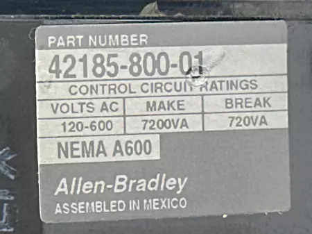 Allen-Bradley 509-BOD-XXX Contactor & Overload Relay Assy, 600VAC 27A 10HP 